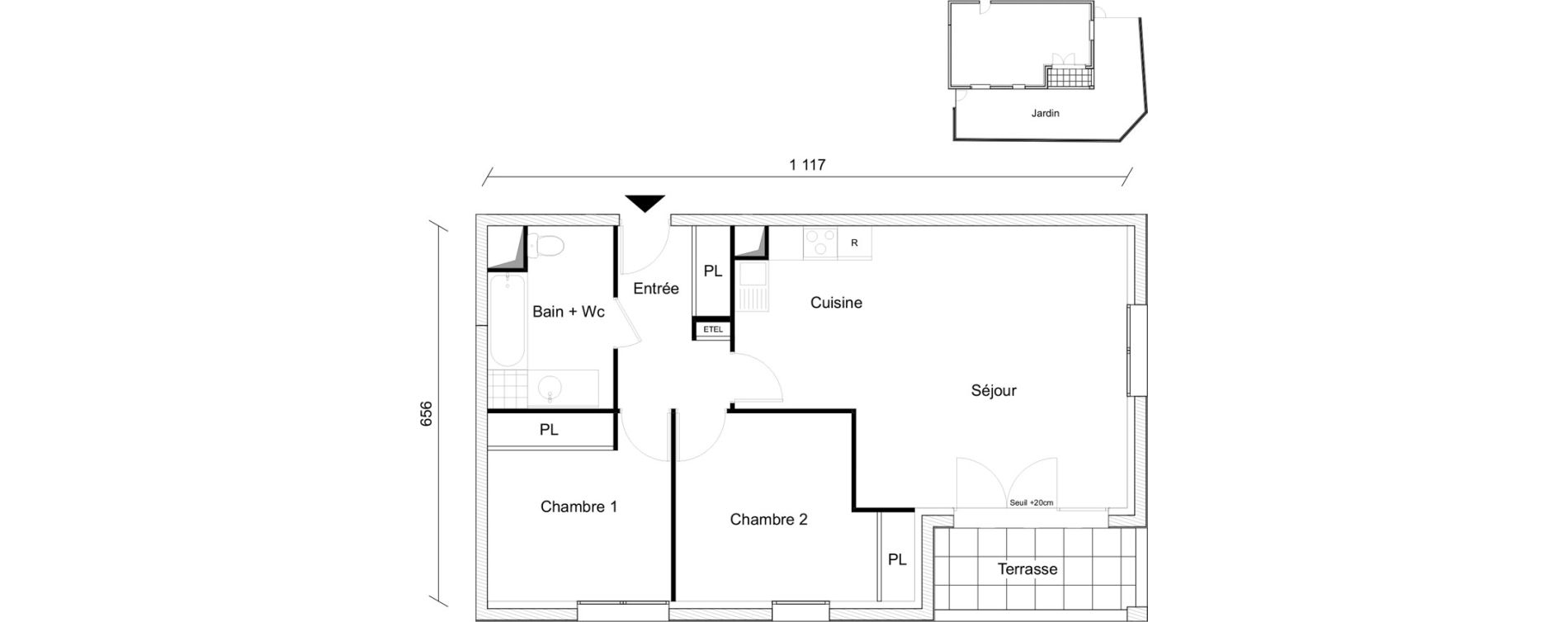 Appartement T3 de 64,70 m2 &agrave; Angers Sainte-th&eacute;r&egrave;se