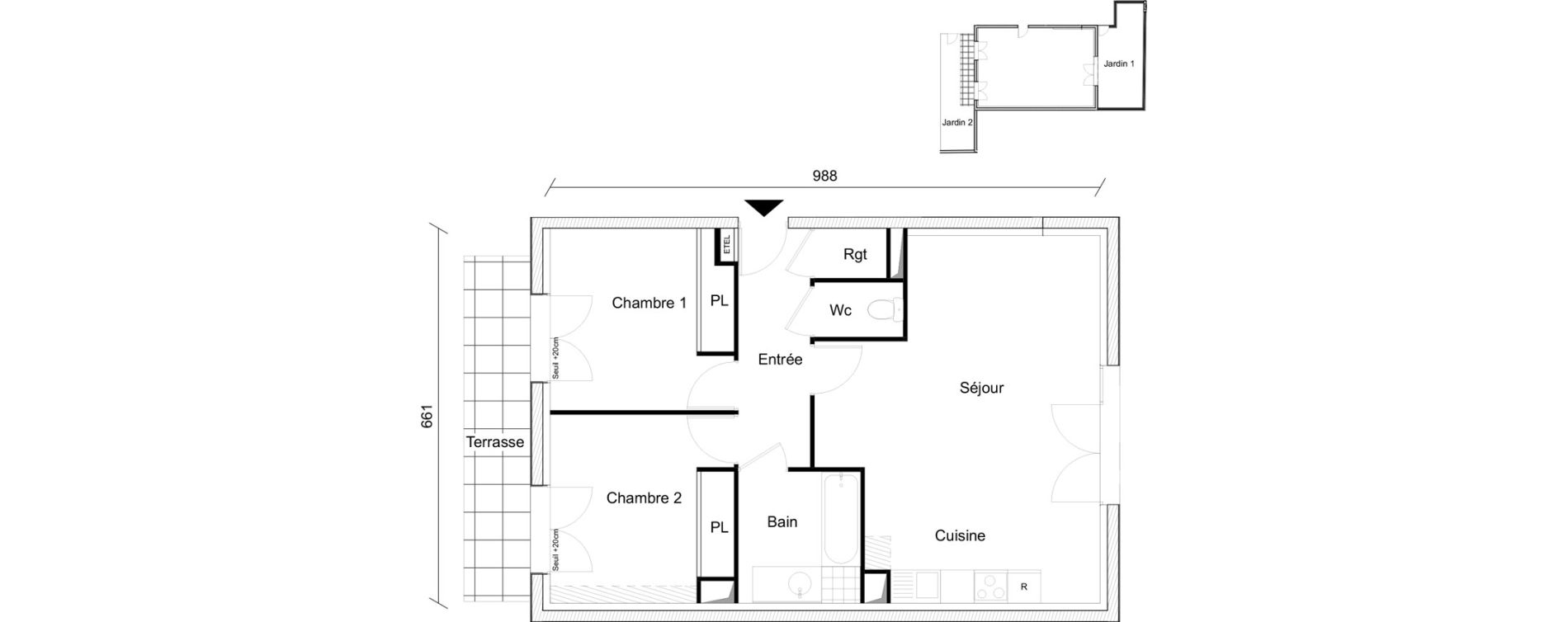 Appartement T3 de 63,39 m2 &agrave; Angers Sainte-th&eacute;r&egrave;se