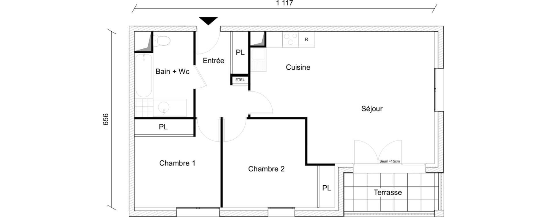 Appartement T3 de 64,70 m2 &agrave; Angers Sainte-th&eacute;r&egrave;se