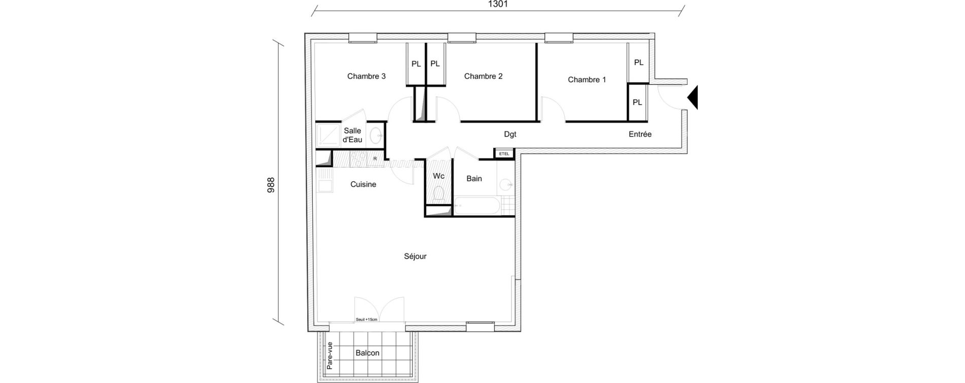 Appartement T4 de 85,98 m2 &agrave; Angers Sainte-th&eacute;r&egrave;se