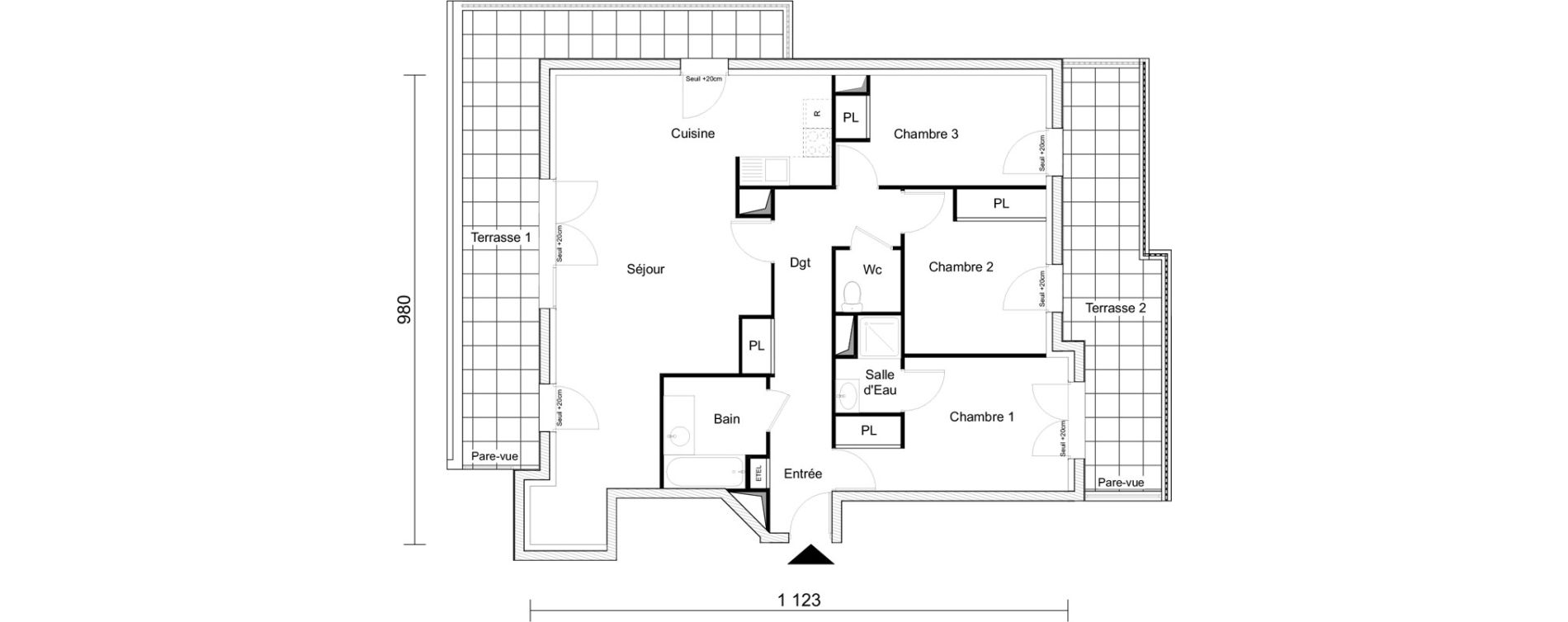 Appartement T4 de 89,03 m2 &agrave; Angers Sainte-th&eacute;r&egrave;se