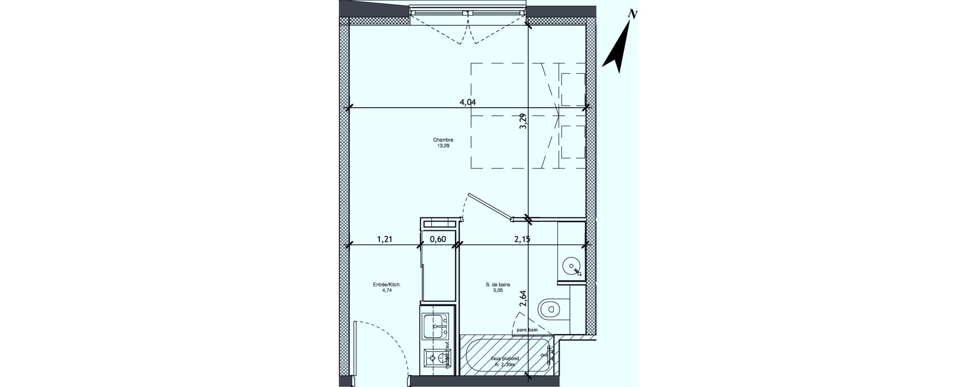 Appartement T1 de 23,08 m2 &agrave; Angers La fayette-eble