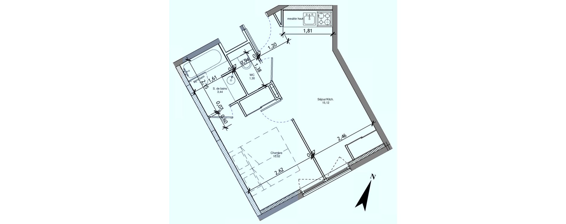 Appartement T2 de 29,87 m2 &agrave; Angers La fayette-eble