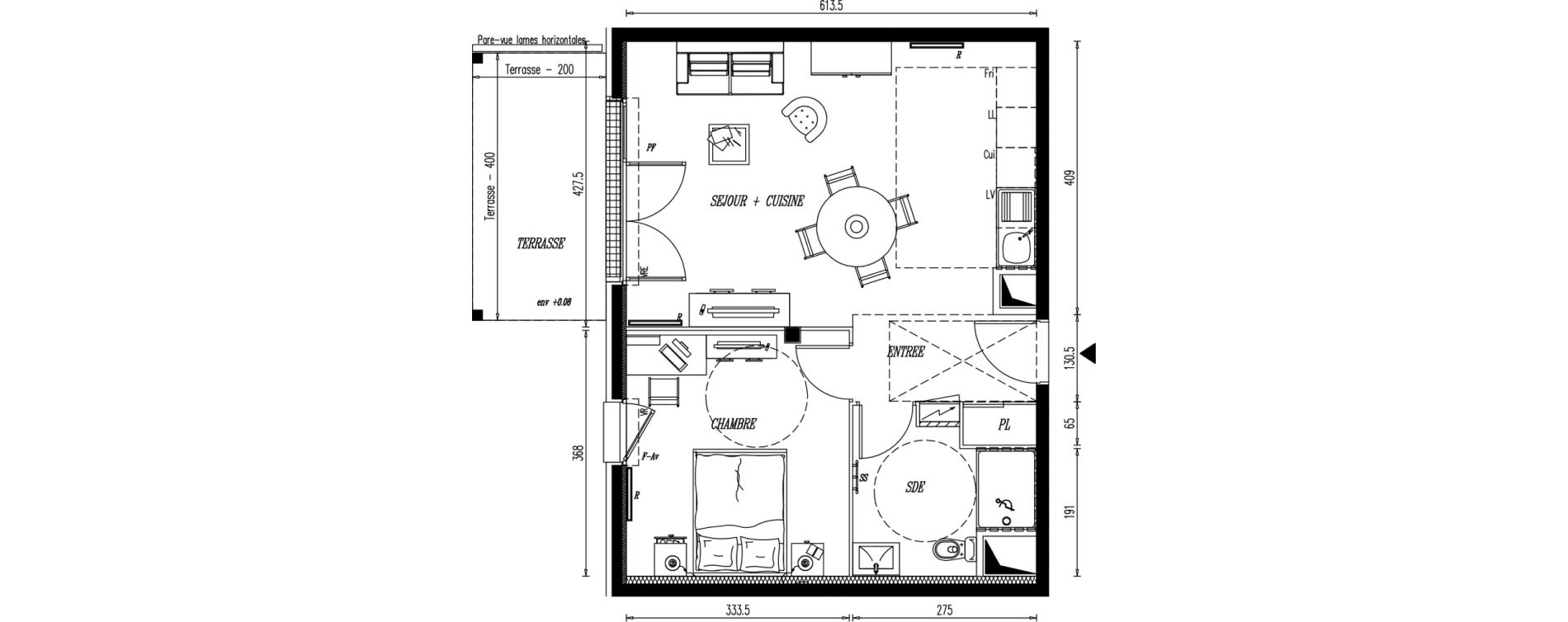 Appartement T2 de 47,25 m2 &agrave; Angers Croix blanche