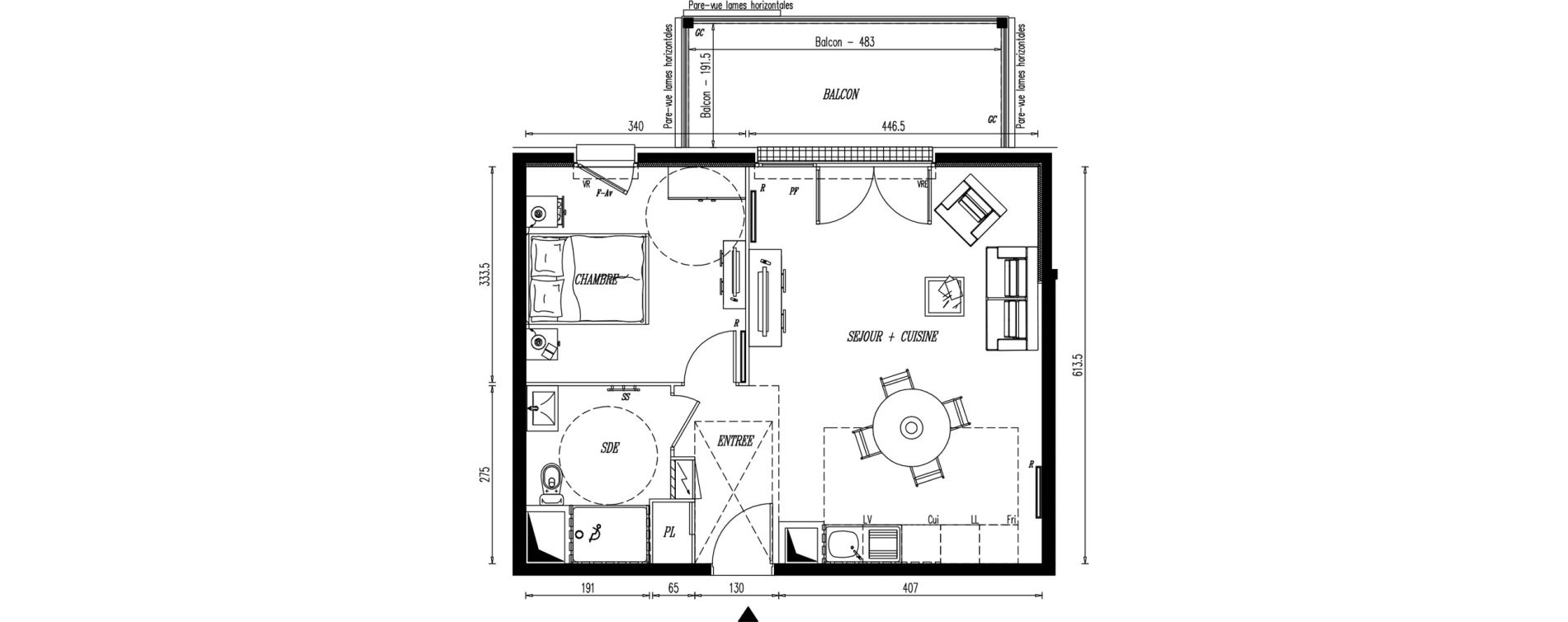 Appartement T2 de 47,04 m2 &agrave; Angers Croix blanche