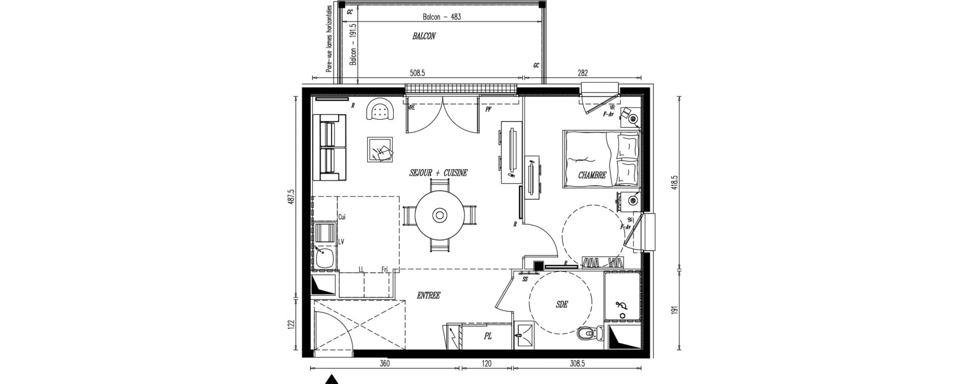 Appartement T2 de 47,01 m2 &agrave; Angers Croix blanche