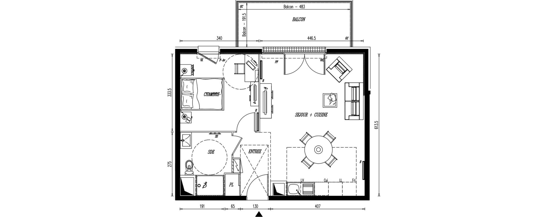 Appartement T2 de 47,04 m2 &agrave; Angers Croix blanche