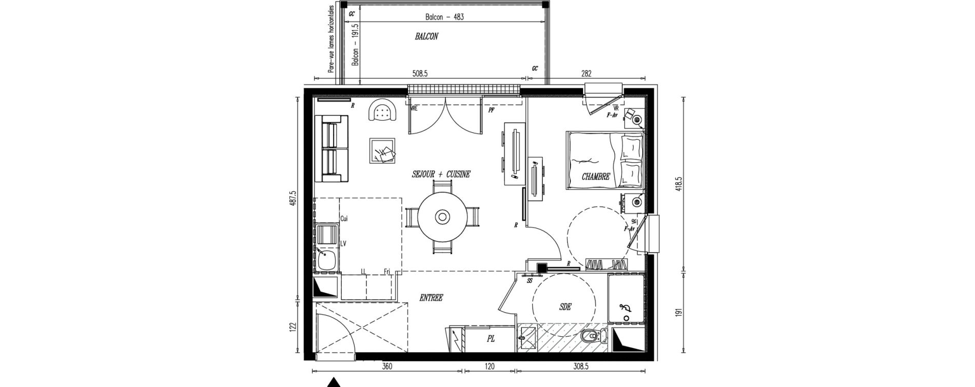 Appartement T2 de 47,01 m2 &agrave; Angers Croix blanche