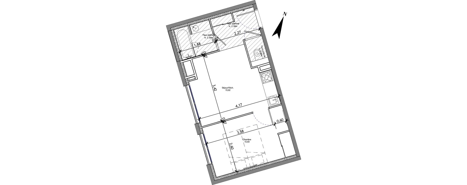 Appartement T2 de 30,60 m2 &agrave; Angers La fayette-eble