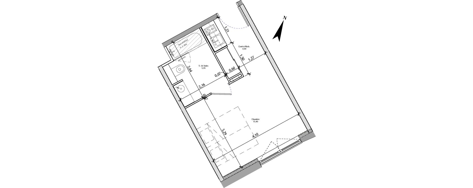 Appartement T1 de 23,44 m2 &agrave; Angers La fayette-eble