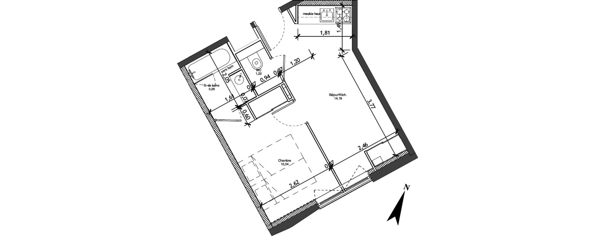 Appartement T2 de 28,70 m2 &agrave; Angers La fayette-eble