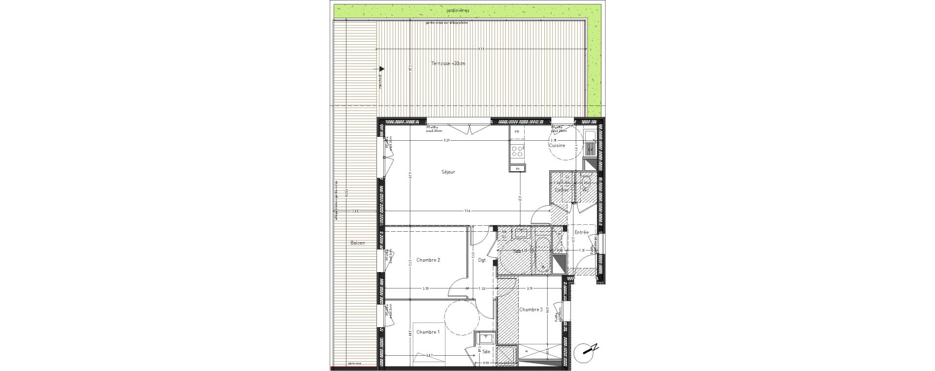 Appartement T4 de 86,18 m2 &agrave; Angers Desjardins