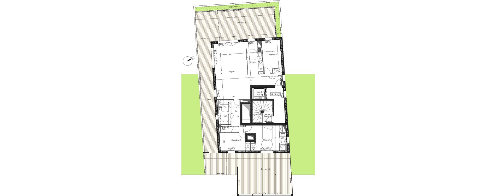 Appartement T4 de 102,76 m2 &agrave; Angers Desjardins