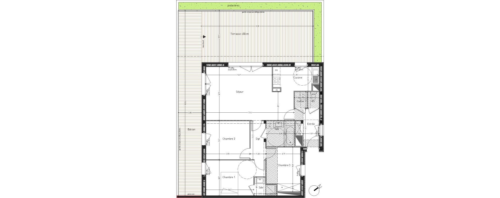 Appartement T4 de 86,01 m2 &agrave; Angers Desjardins