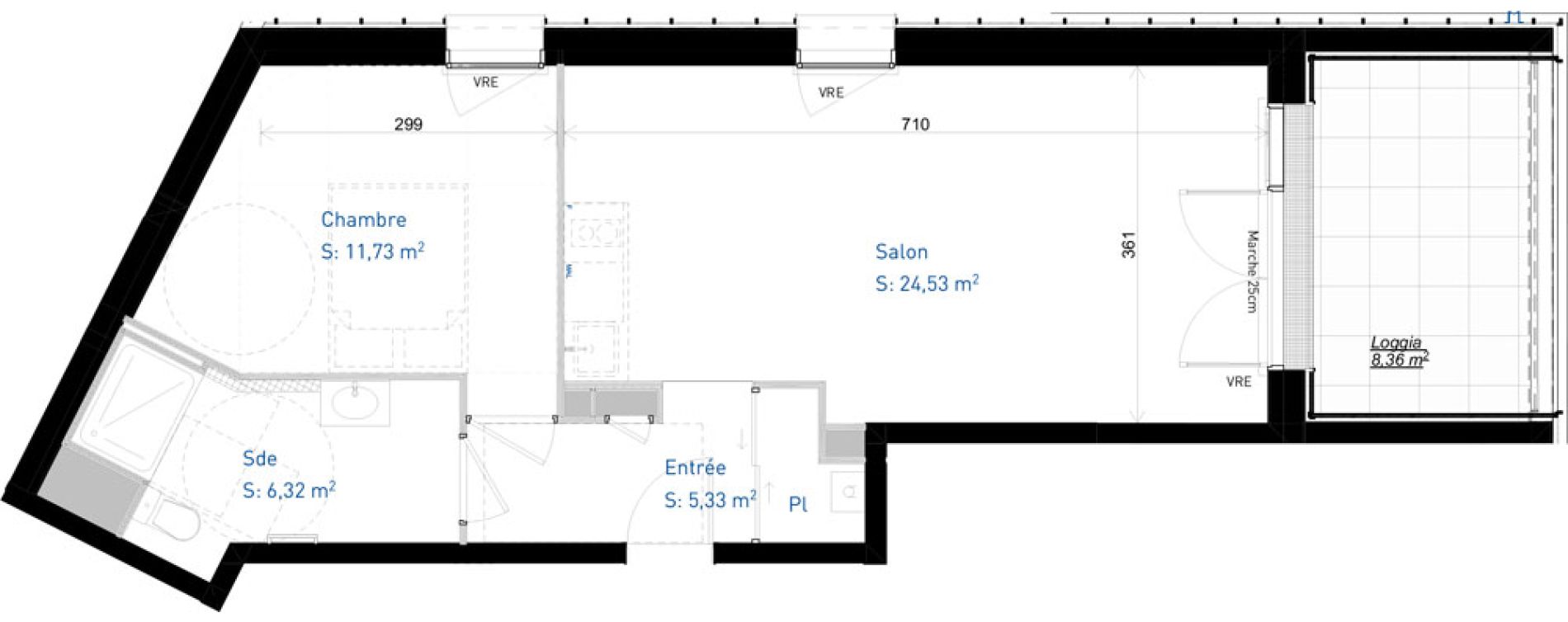 Appartement T2 de 47,91 m2 &agrave; Angers Maurice tardat