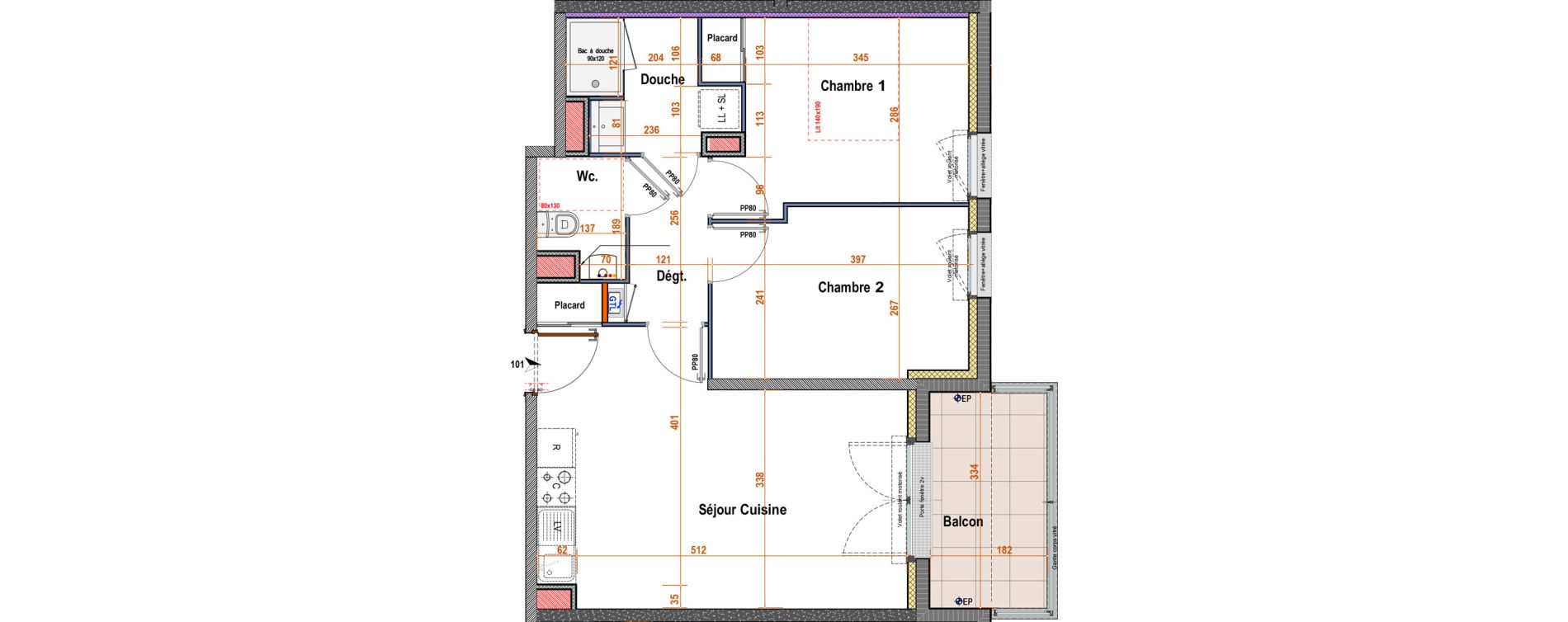 Appartement T3 de 53,73 m2 &agrave; Angers Libert&eacute;