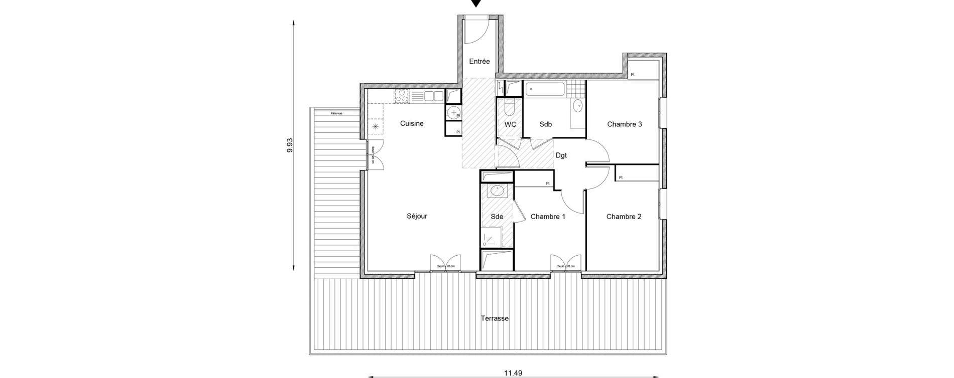 Appartement T4 de 84,70 m2 &agrave; Angers Beaussier