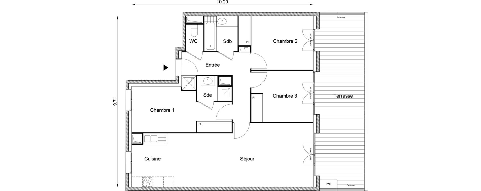 Appartement T4 de 84,70 m2 &agrave; Angers Beaussier