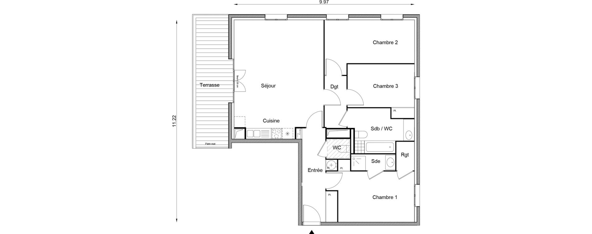 Appartement T4 de 90,90 m2 &agrave; Angers Beaussier