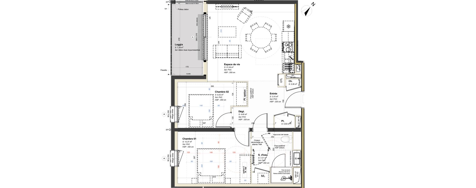 Appartement T3 de 58,55 m2 &agrave; Avrill&eacute; Coteaux de la mayenne
