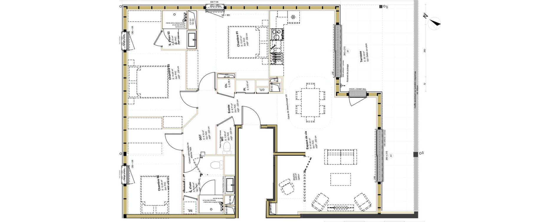 Appartement T4 de 102,00 m2 &agrave; Avrill&eacute; Coteaux de la mayenne