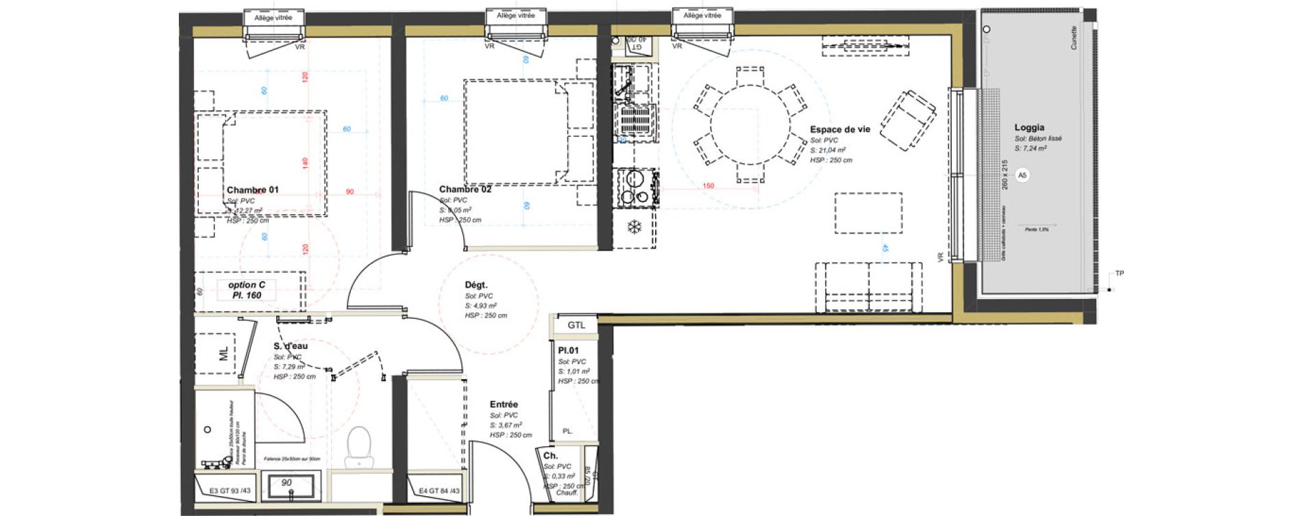 Appartement T3 de 59,59 m2 &agrave; Avrill&eacute; Coteaux de la mayenne