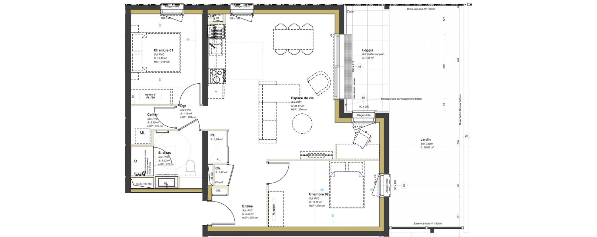 Appartement T3 de 68,25 m2 &agrave; Avrill&eacute; Coteaux de la mayenne