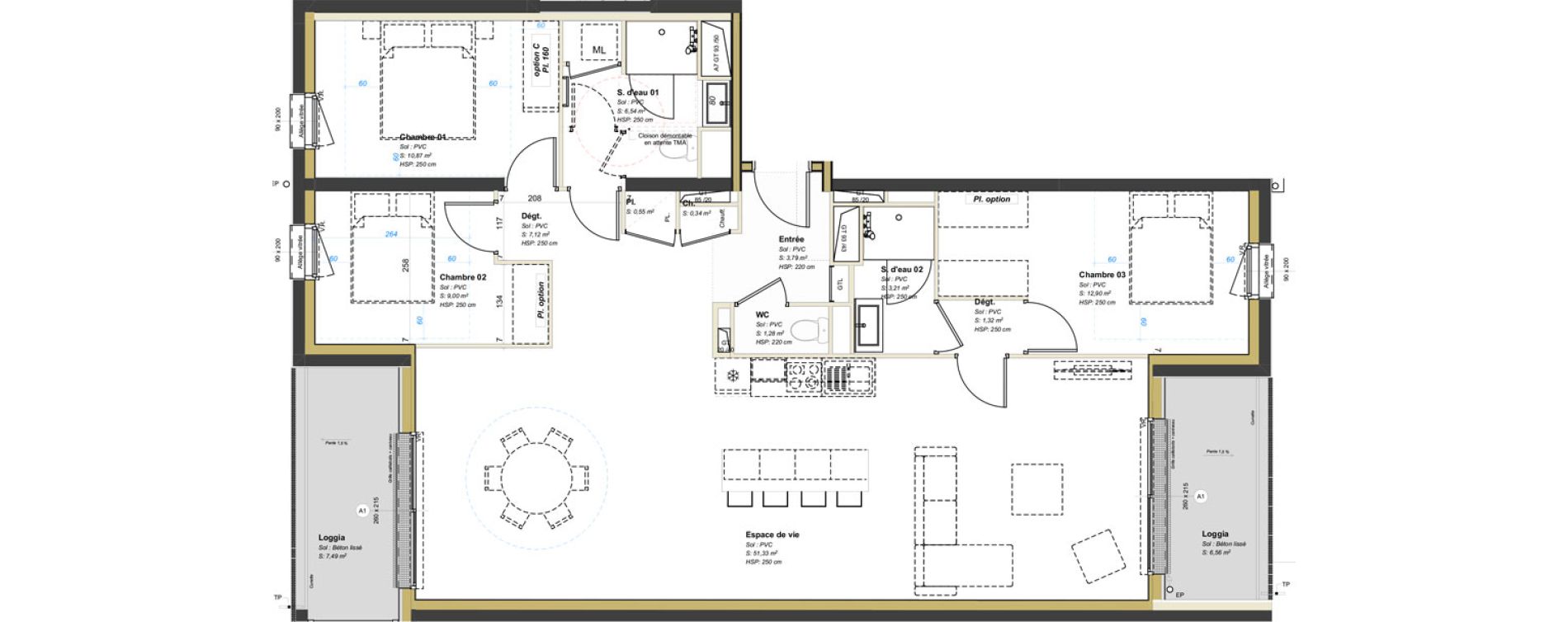 Appartement T4 de 108,25 m2 &agrave; Avrill&eacute; Coteaux de la mayenne