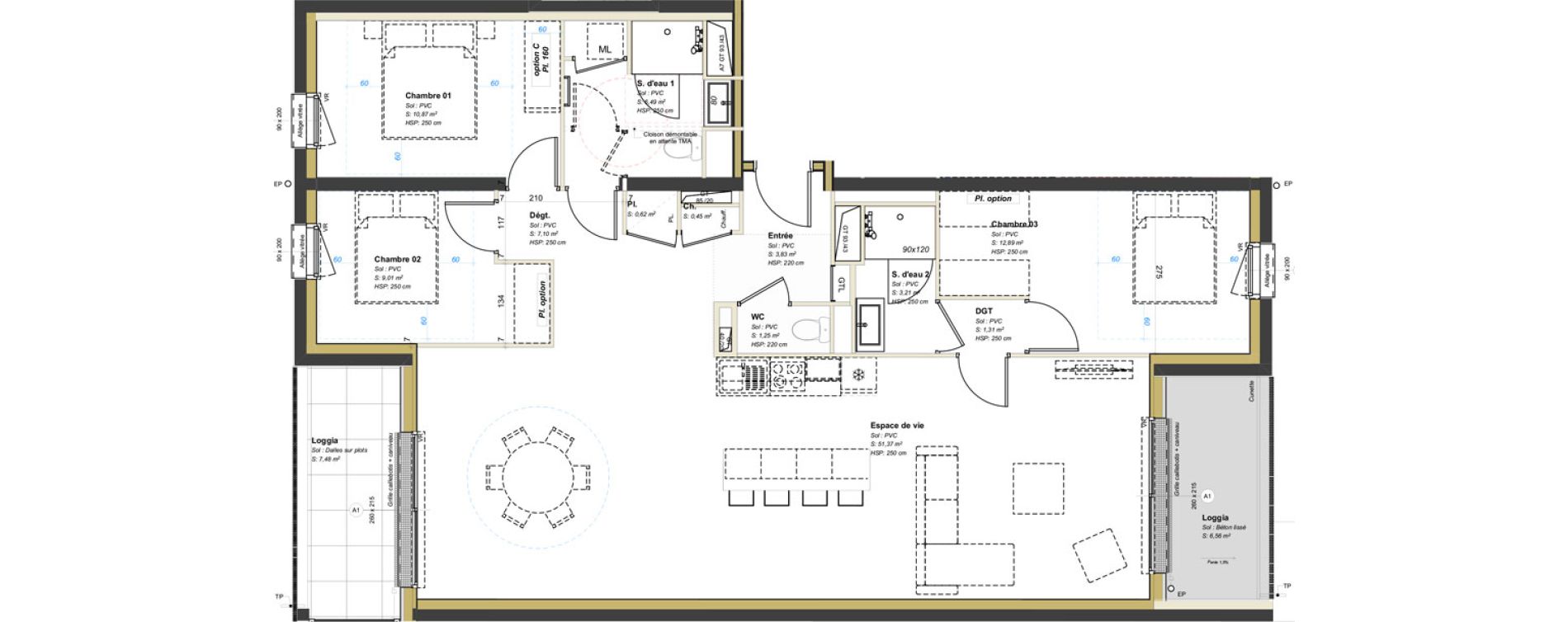 Appartement T4 de 108,40 m2 &agrave; Avrill&eacute; Coteaux de la mayenne