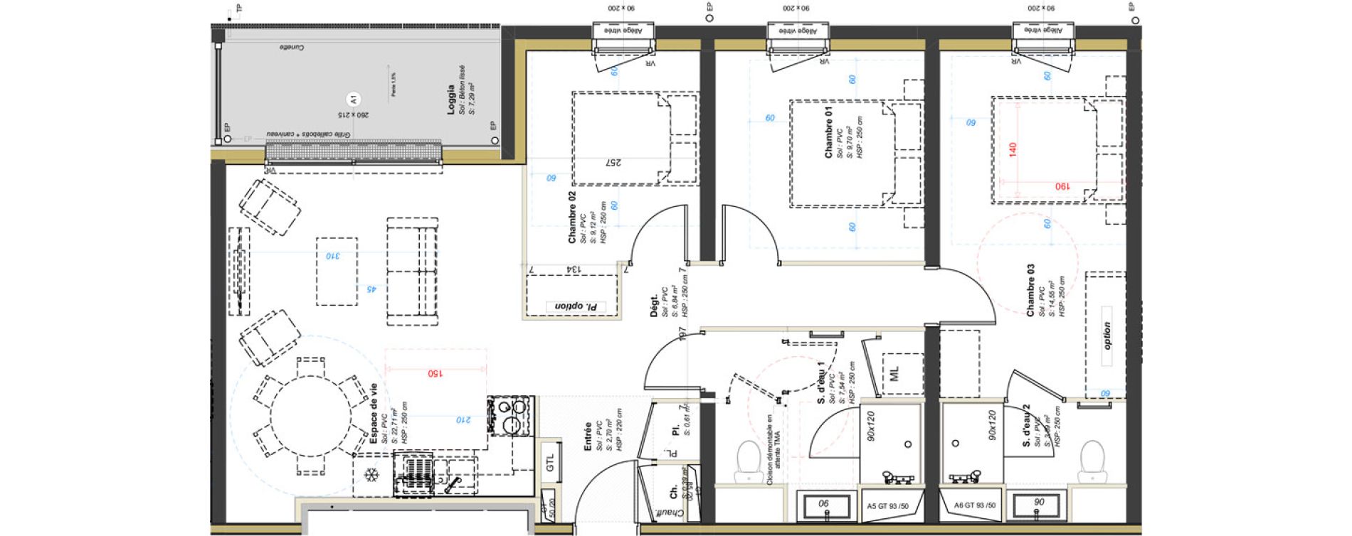 Appartement T4 de 78,05 m2 &agrave; Avrill&eacute; Coteaux de la mayenne