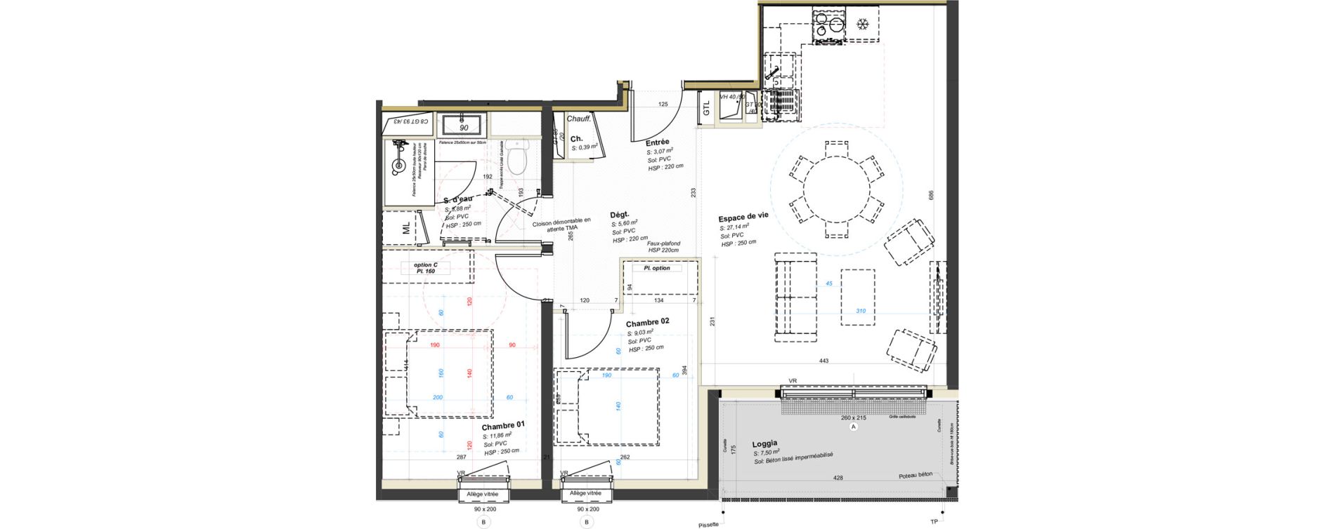 Appartement T3 de 62,97 m2 &agrave; Avrill&eacute; Coteaux de la mayenne