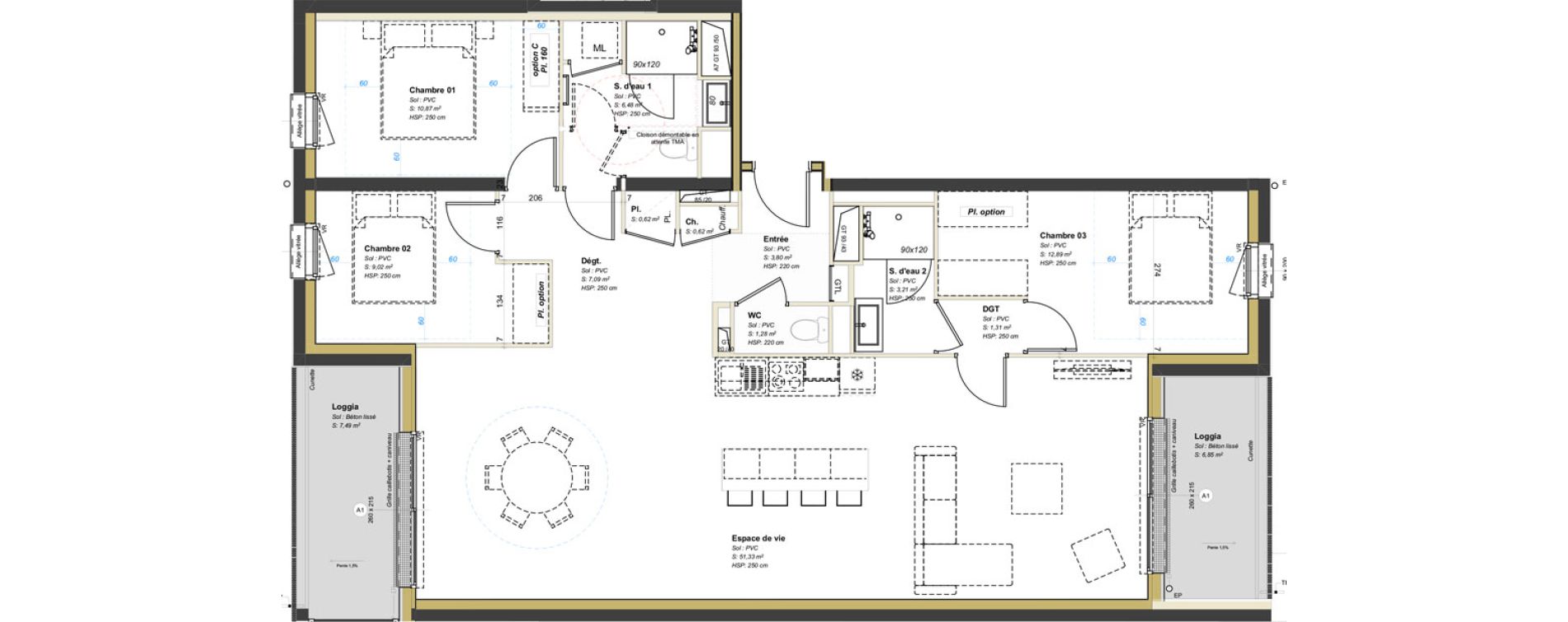 Appartement T4 de 108,52 m2 &agrave; Avrill&eacute; Coteaux de la mayenne