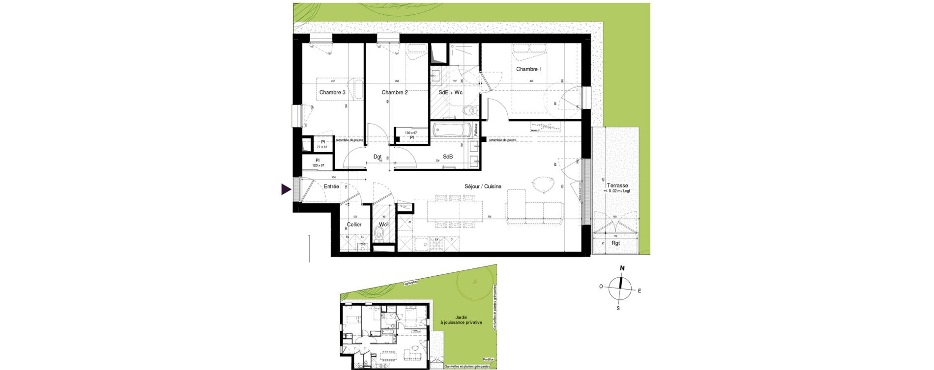 Appartement T4 de 85,86 m2 &agrave; Avrill&eacute; Coteaux de la mayenne