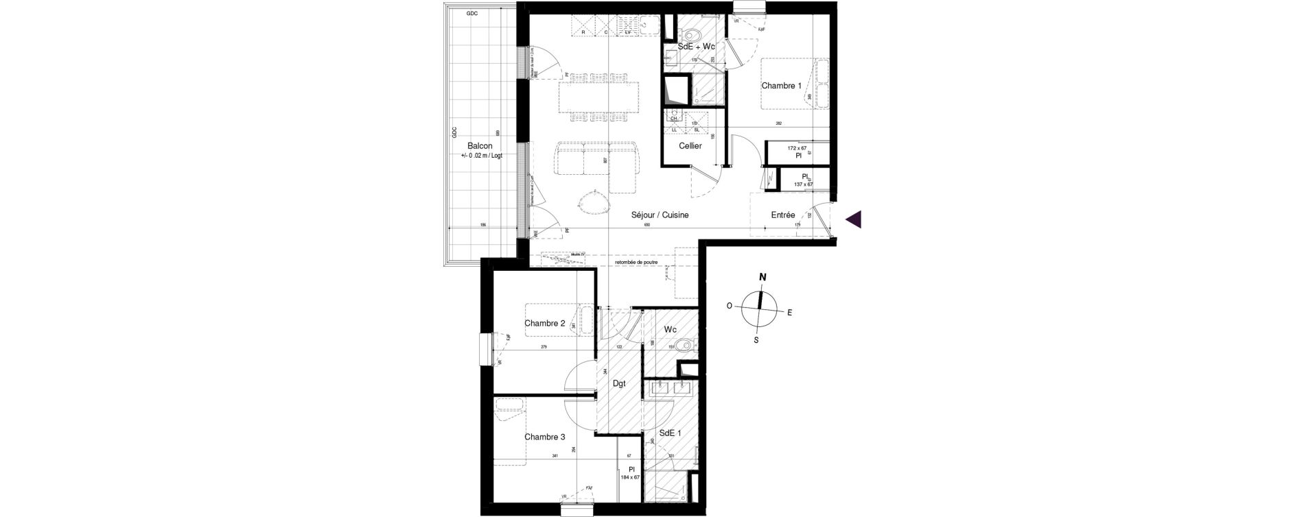 Appartement T4 de 87,53 m2 &agrave; Avrill&eacute; Coteaux de la mayenne