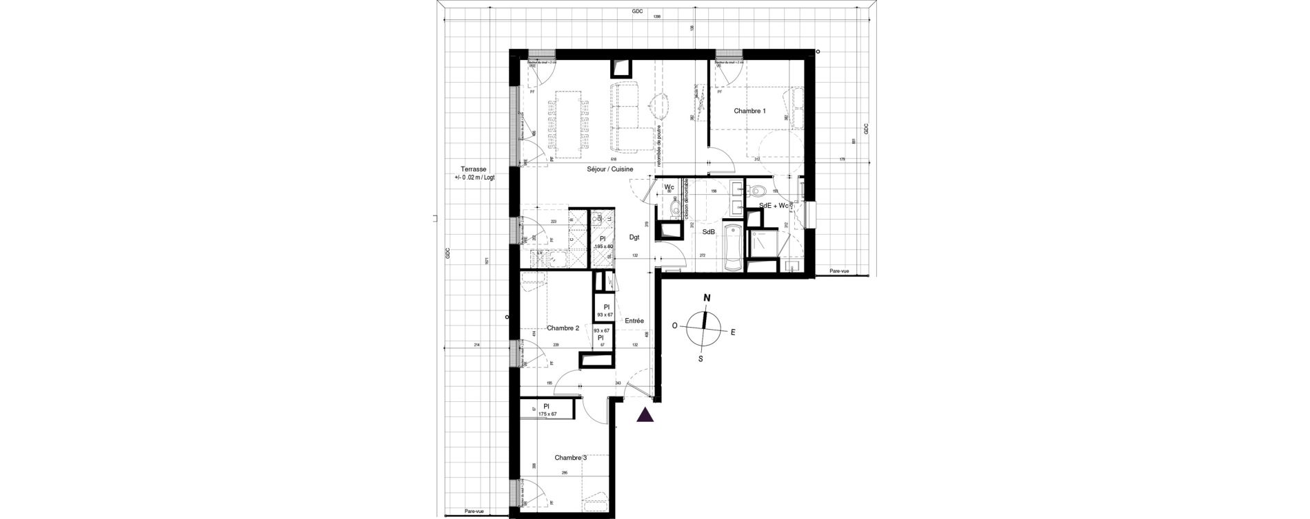 Appartement T4 de 89,42 m2 &agrave; Avrill&eacute; Coteaux de la mayenne