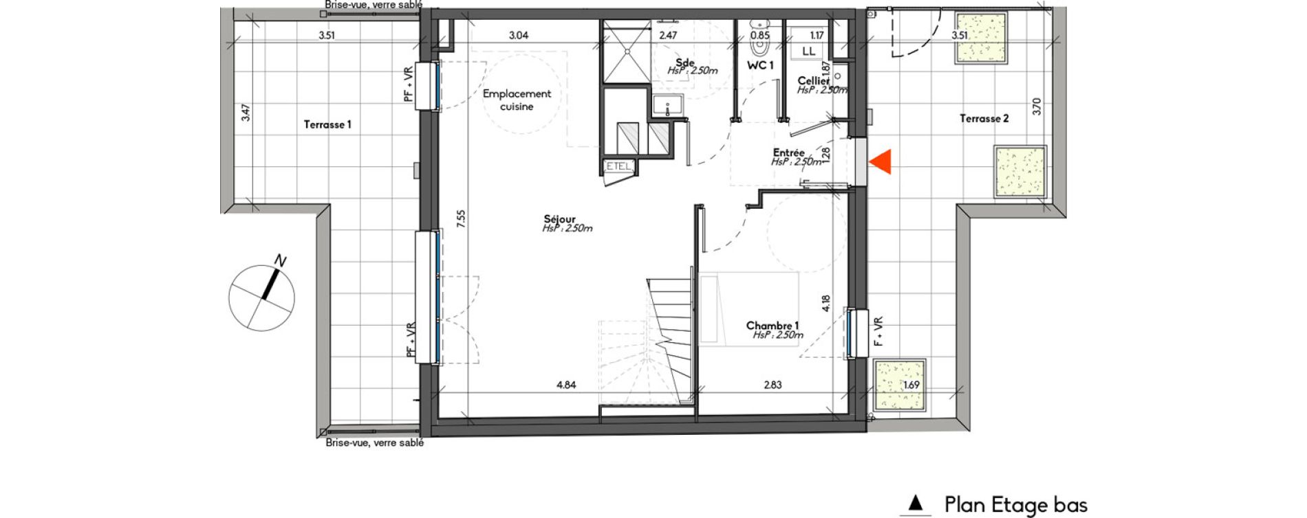 Duplex T5 de 99,35 m2 &agrave; Avrill&eacute; Le bois du roi