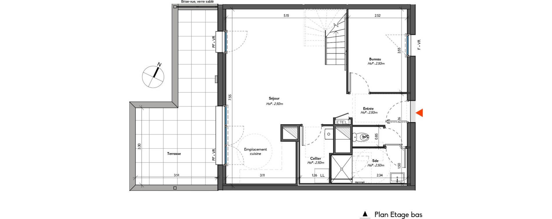 Duplex T5 de 102,64 m2 &agrave; Avrill&eacute; Le bois du roi
