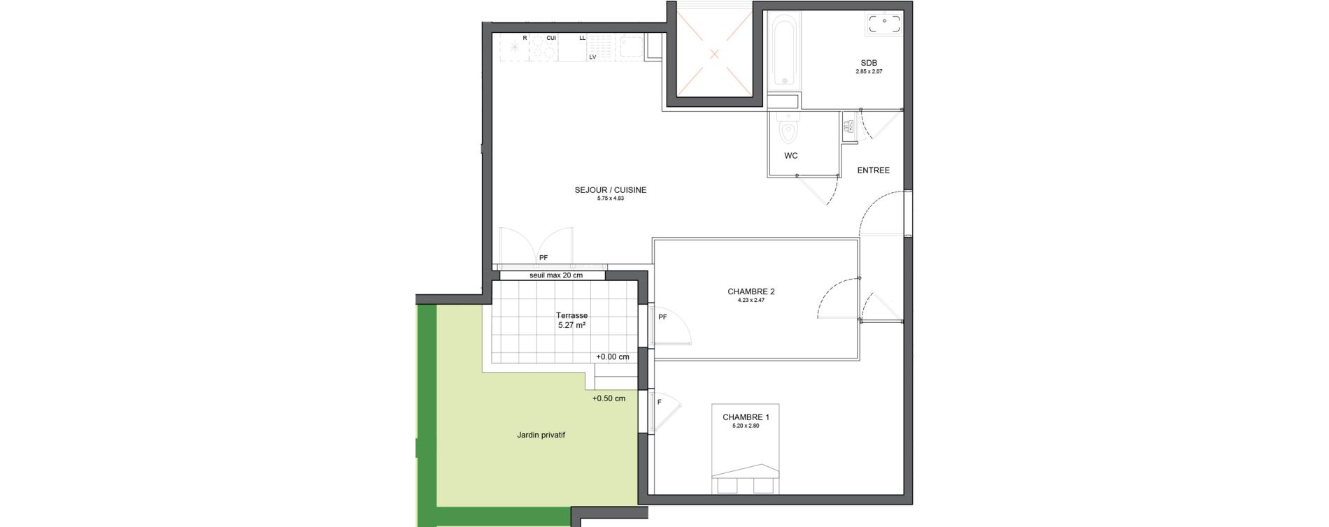 Appartement T3 de 62,67 m2 &agrave; Avrill&eacute; Le bois du roi