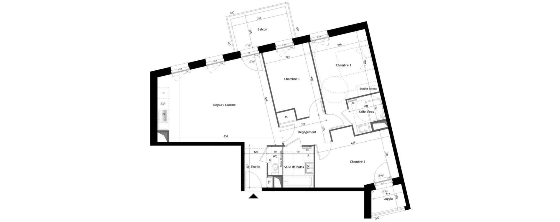 Appartement T4 de 79,77 m2 &agrave; Avrill&eacute; Coteaux de la mayenne