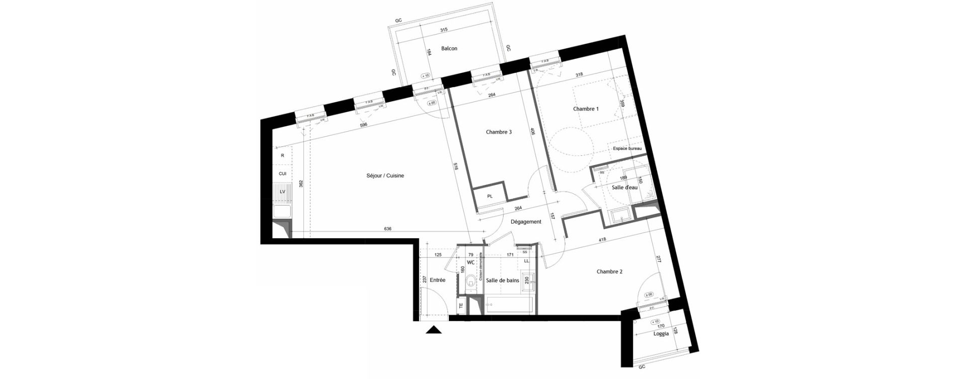 Appartement T4 de 79,77 m2 &agrave; Avrill&eacute; Coteaux de la mayenne