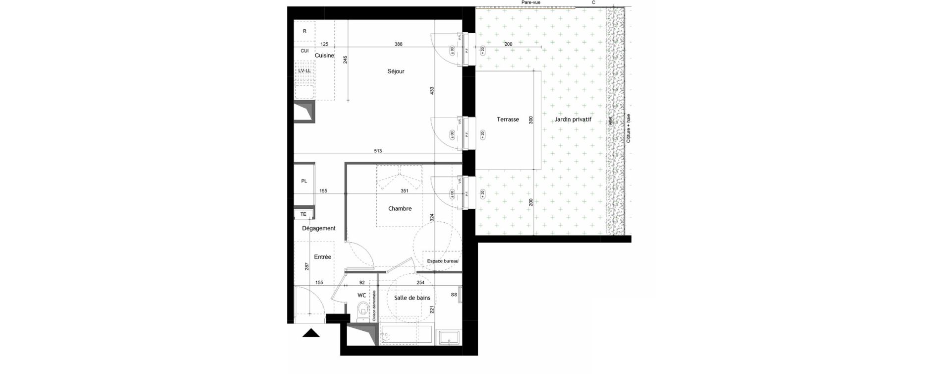 Appartement T2 de 47,04 m2 &agrave; Avrill&eacute; Coteaux de la mayenne