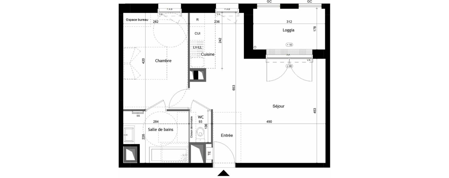 Appartement T2 de 47,64 m2 &agrave; Avrill&eacute; Coteaux de la mayenne