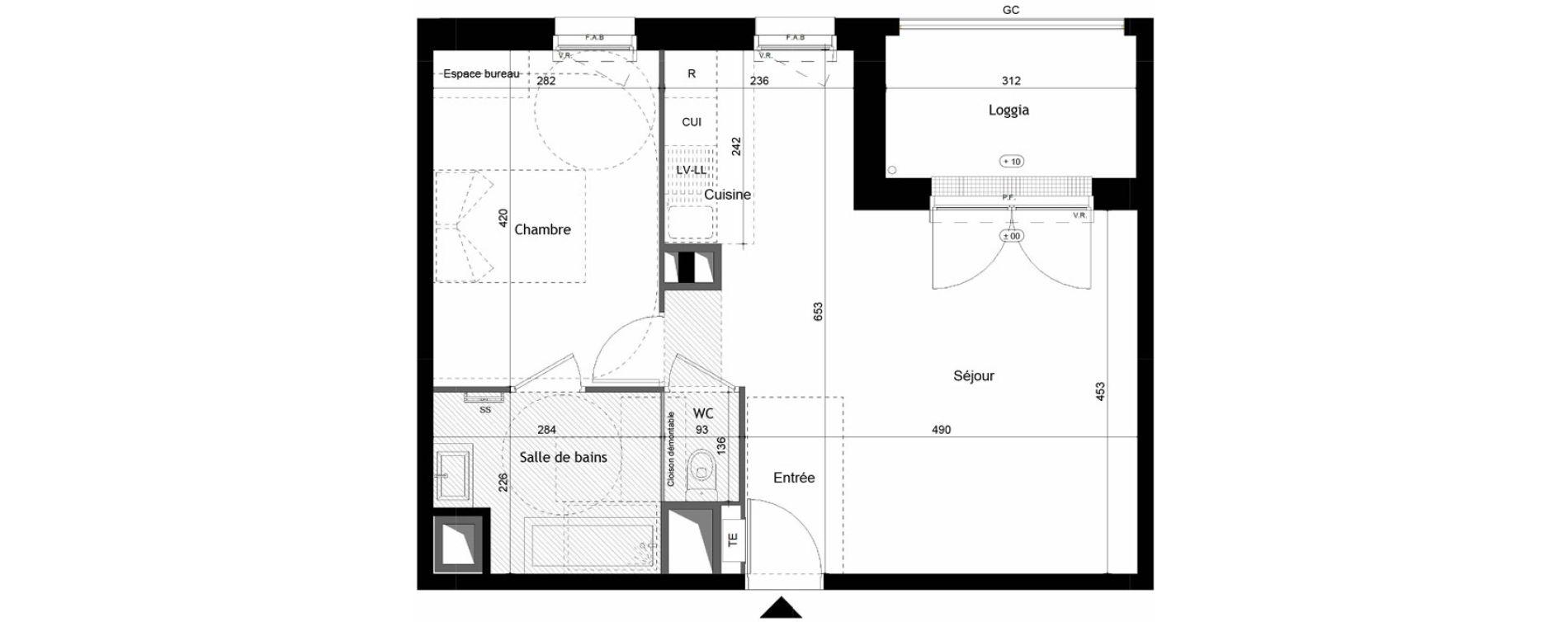 Appartement T2 de 47,64 m2 &agrave; Avrill&eacute; Coteaux de la mayenne