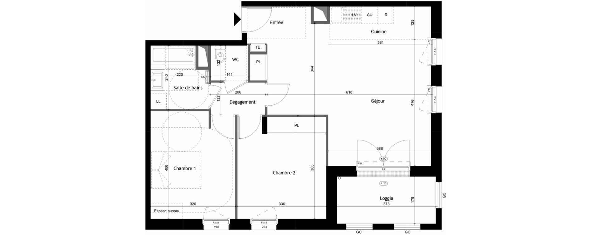 Appartement T3 de 68,73 m2 &agrave; Avrill&eacute; Coteaux de la mayenne