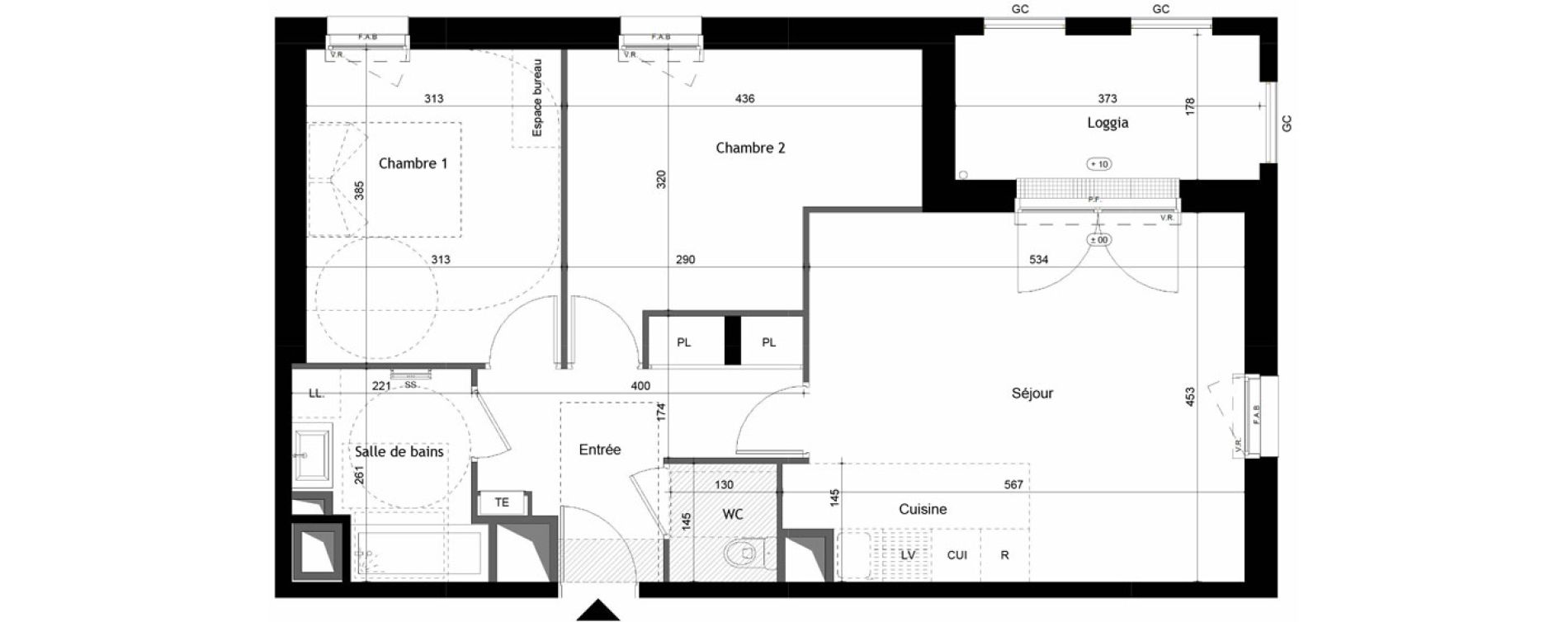 Appartement T3 de 64,04 m2 &agrave; Avrill&eacute; Coteaux de la mayenne