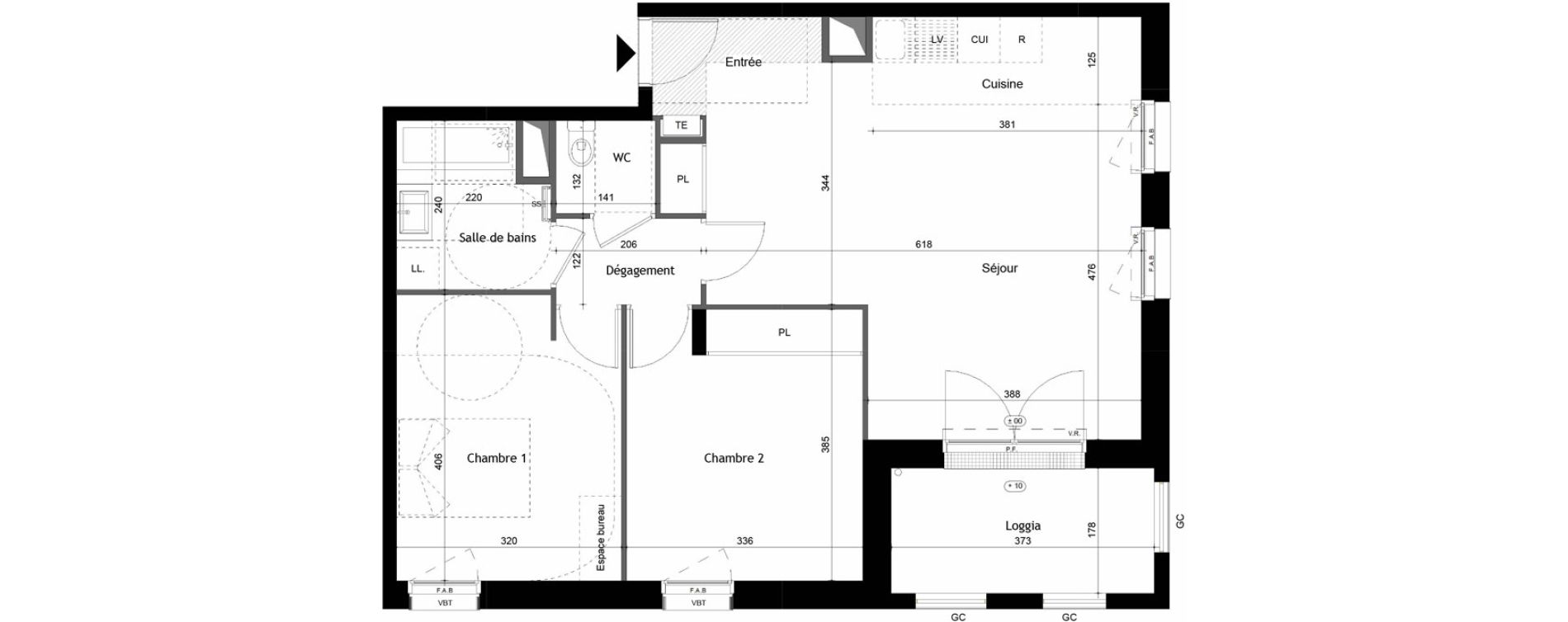 Appartement T3 de 68,73 m2 &agrave; Avrill&eacute; Coteaux de la mayenne