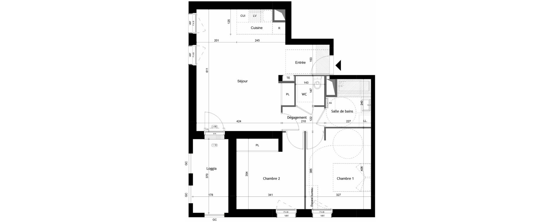 Appartement T3 de 65,21 m2 &agrave; Avrill&eacute; Coteaux de la mayenne