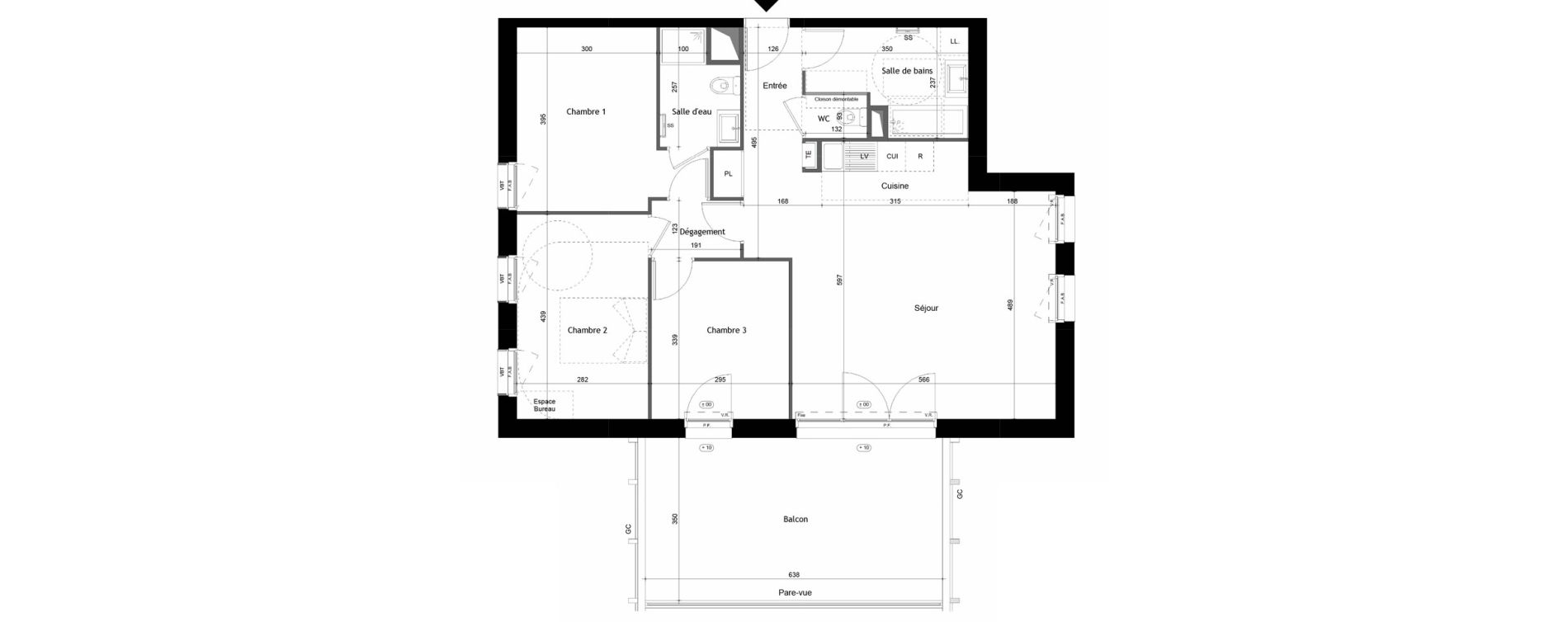 Appartement T4 de 87,24 m2 &agrave; Avrill&eacute; Coteaux de la mayenne