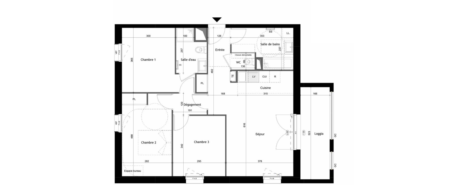 Appartement T4 de 78,04 m2 &agrave; Avrill&eacute; Coteaux de la mayenne