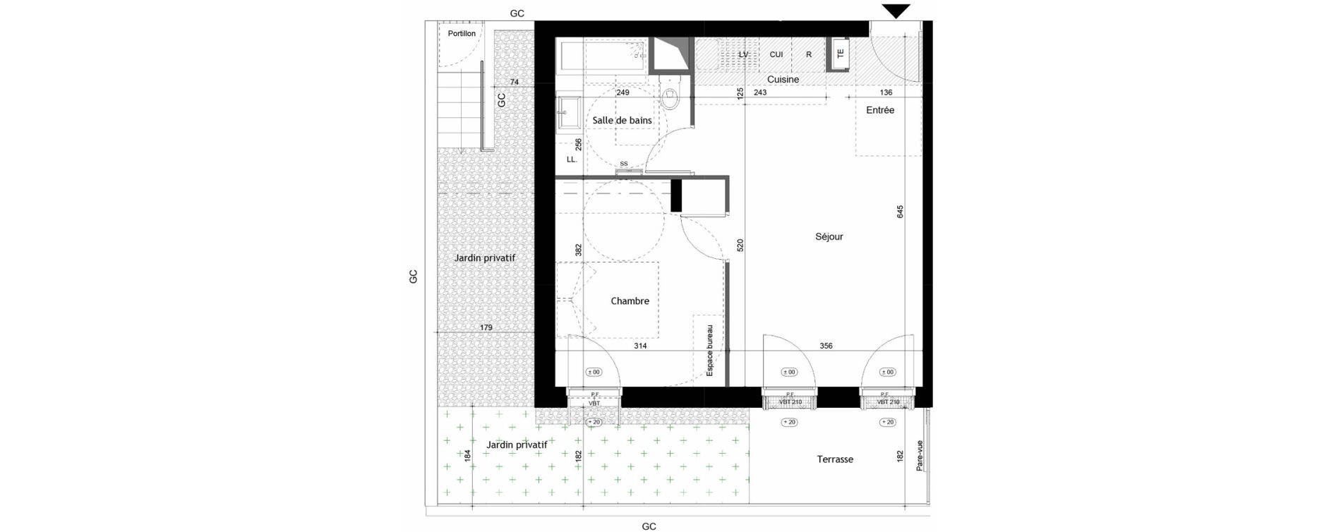 Appartement T2 de 42,16 m2 &agrave; Avrill&eacute; Coteaux de la mayenne